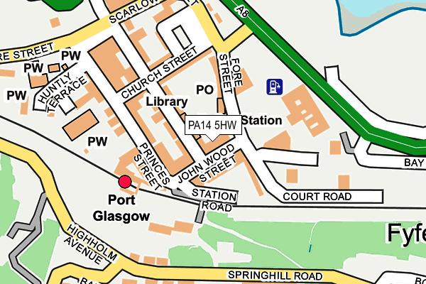 PA14 5HW map - OS OpenMap – Local (Ordnance Survey)
