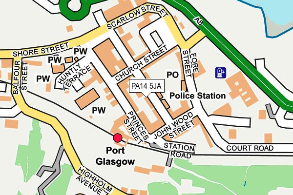 PA14 5JA map - OS OpenMap – Local (Ordnance Survey)