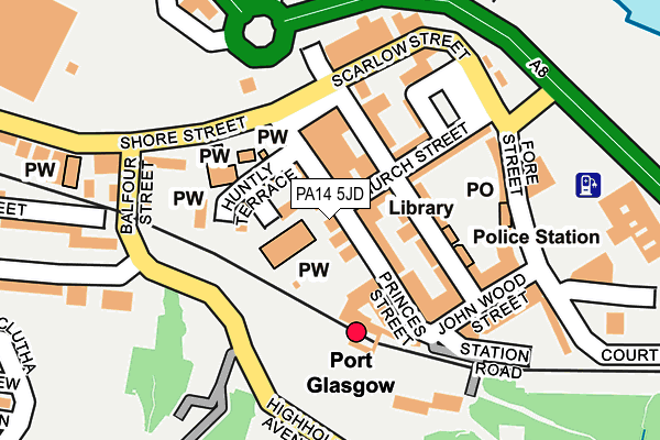 PA14 5JD map - OS OpenMap – Local (Ordnance Survey)