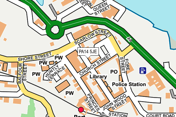 PA14 5JE map - OS OpenMap – Local (Ordnance Survey)
