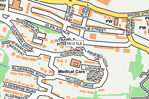 PA14 5LE map - OS OpenMap – Local (Ordnance Survey)