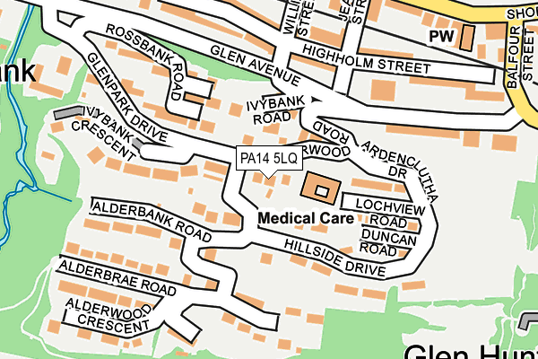 PA14 5LQ map - OS OpenMap – Local (Ordnance Survey)