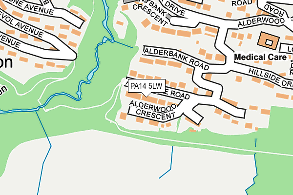 PA14 5LW map - OS OpenMap – Local (Ordnance Survey)