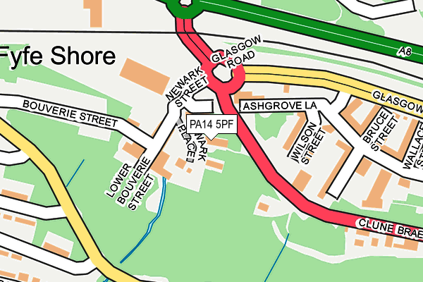 PA14 5PF map - OS OpenMap – Local (Ordnance Survey)