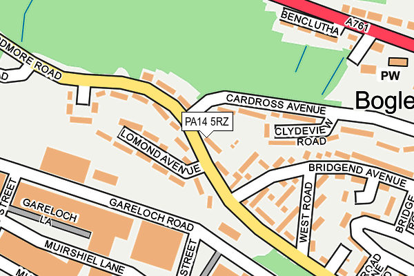 PA14 5RZ map - OS OpenMap – Local (Ordnance Survey)