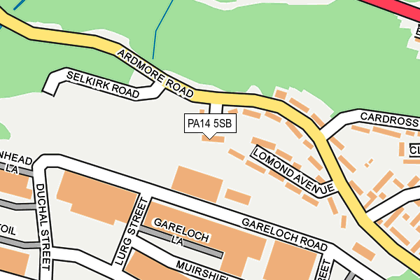 PA14 5SB map - OS OpenMap – Local (Ordnance Survey)