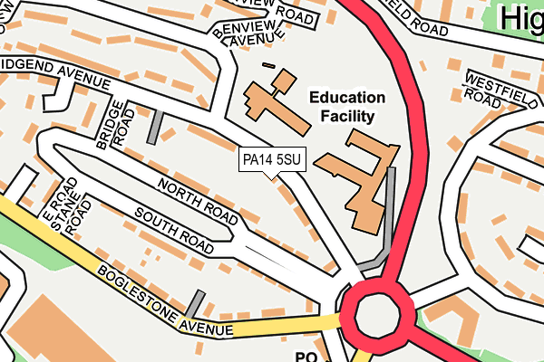 PA14 5SU map - OS OpenMap – Local (Ordnance Survey)