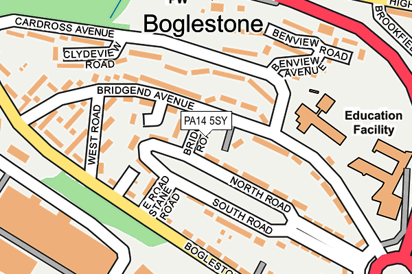 PA14 5SY map - OS OpenMap – Local (Ordnance Survey)