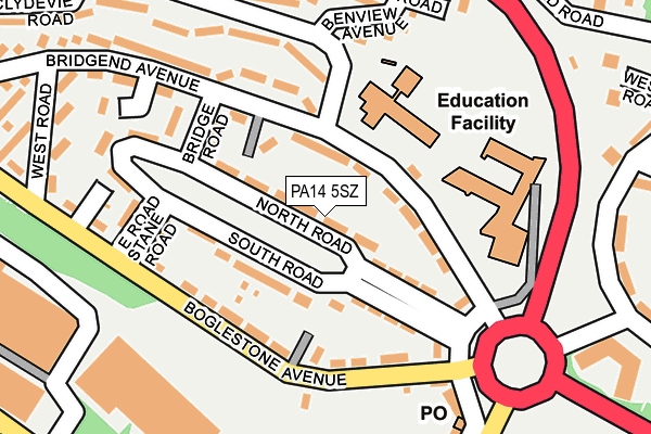 PA14 5SZ map - OS OpenMap – Local (Ordnance Survey)