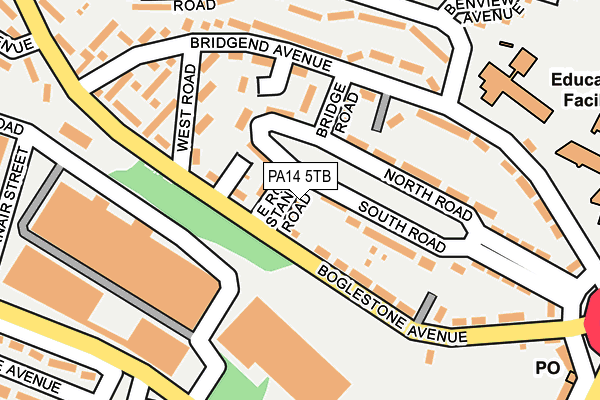 PA14 5TB map - OS OpenMap – Local (Ordnance Survey)