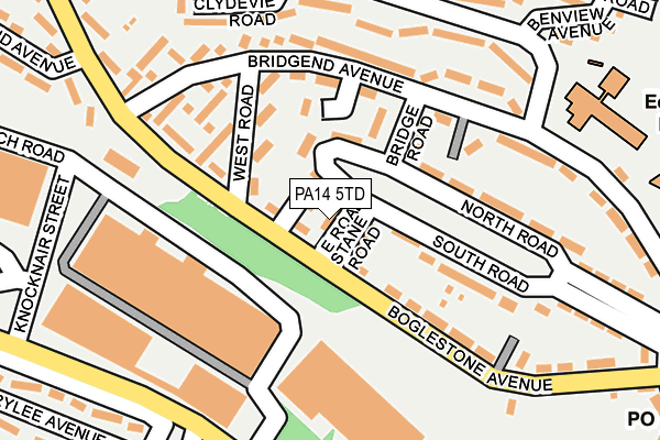 PA14 5TD map - OS OpenMap – Local (Ordnance Survey)