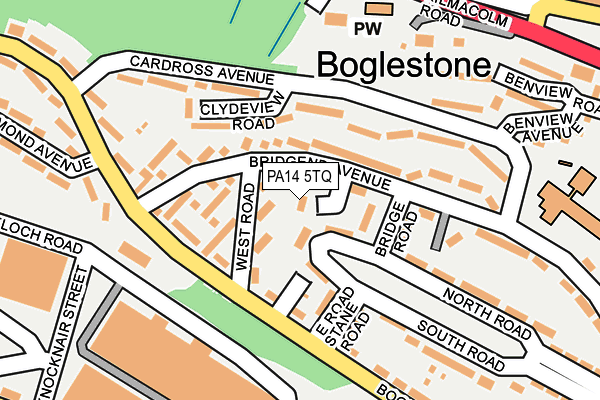 PA14 5TQ map - OS OpenMap – Local (Ordnance Survey)