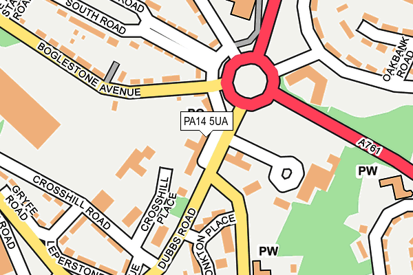 PA14 5UA map - OS OpenMap – Local (Ordnance Survey)