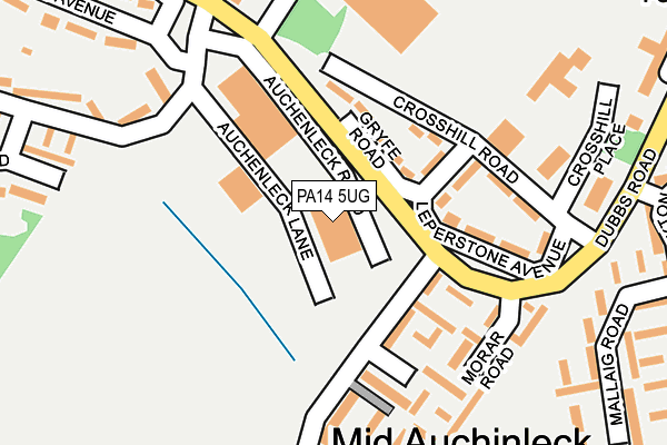 PA14 5UG map - OS OpenMap – Local (Ordnance Survey)