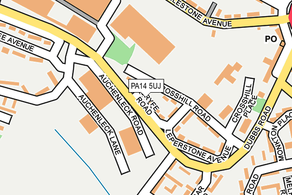PA14 5UJ map - OS OpenMap – Local (Ordnance Survey)