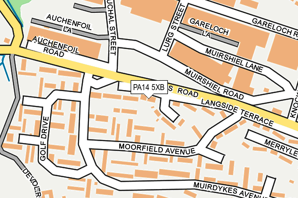 PA14 5XB map - OS OpenMap – Local (Ordnance Survey)