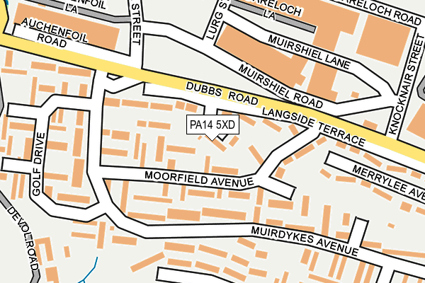 PA14 5XD map - OS OpenMap – Local (Ordnance Survey)