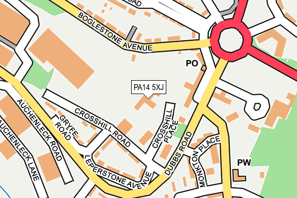 PA14 5XJ map - OS OpenMap – Local (Ordnance Survey)