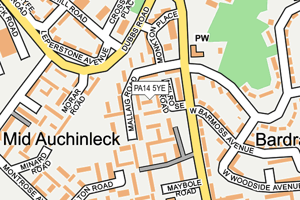 PA14 5YE map - OS OpenMap – Local (Ordnance Survey)