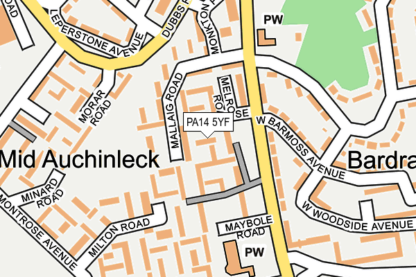PA14 5YF map - OS OpenMap – Local (Ordnance Survey)