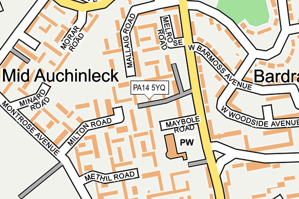 PA14 5YQ map - OS OpenMap – Local (Ordnance Survey)