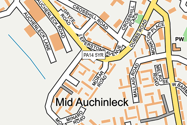 PA14 5YR map - OS OpenMap – Local (Ordnance Survey)