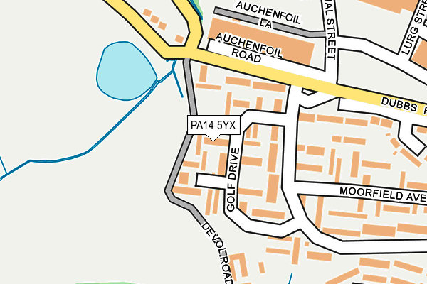 PA14 5YX map - OS OpenMap – Local (Ordnance Survey)