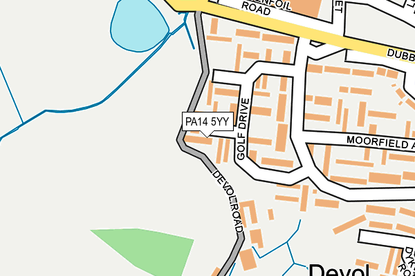 PA14 5YY map - OS OpenMap – Local (Ordnance Survey)