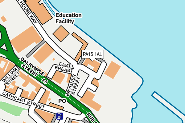 PA15 1AL map - OS OpenMap – Local (Ordnance Survey)