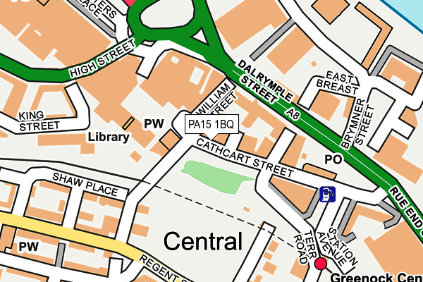 PA15 1BQ map - OS OpenMap – Local (Ordnance Survey)
