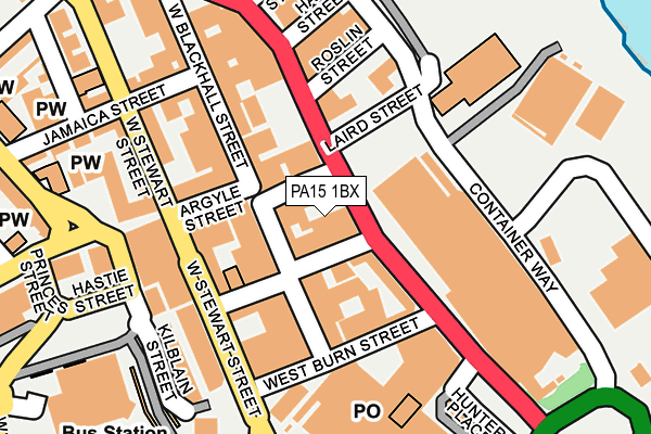 PA15 1BX map - OS OpenMap – Local (Ordnance Survey)