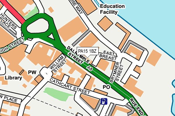 PA15 1BZ map - OS OpenMap – Local (Ordnance Survey)