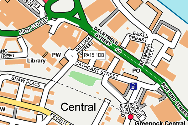 PA15 1DB map - OS OpenMap – Local (Ordnance Survey)