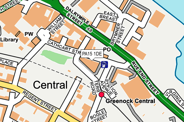 PA15 1DE map - OS OpenMap – Local (Ordnance Survey)