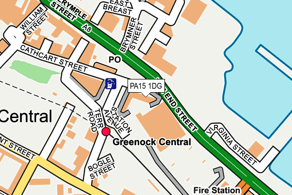 PA15 1DG map - OS OpenMap – Local (Ordnance Survey)