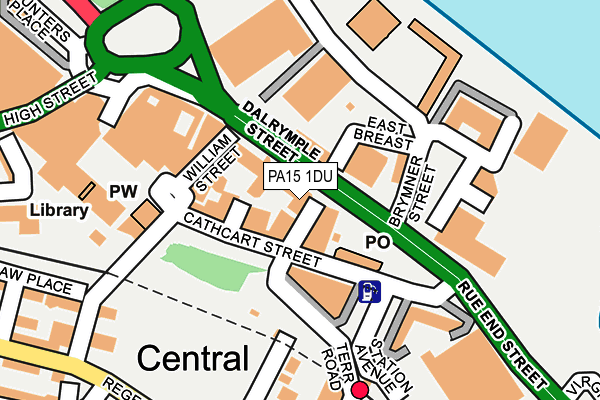 PA15 1DU map - OS OpenMap – Local (Ordnance Survey)