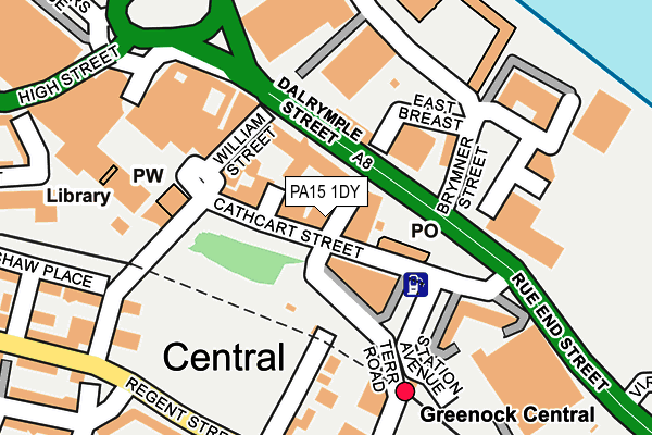 PA15 1DY map - OS OpenMap – Local (Ordnance Survey)