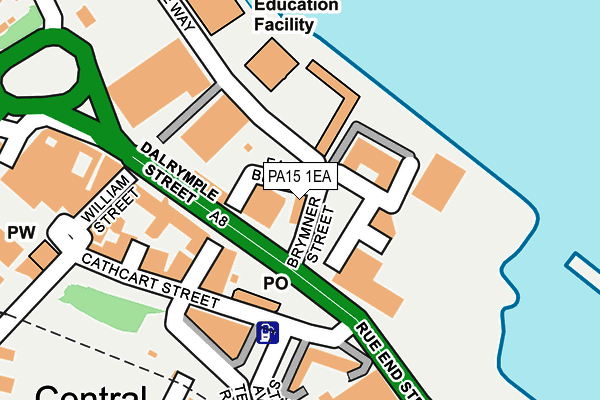 PA15 1EA map - OS OpenMap – Local (Ordnance Survey)