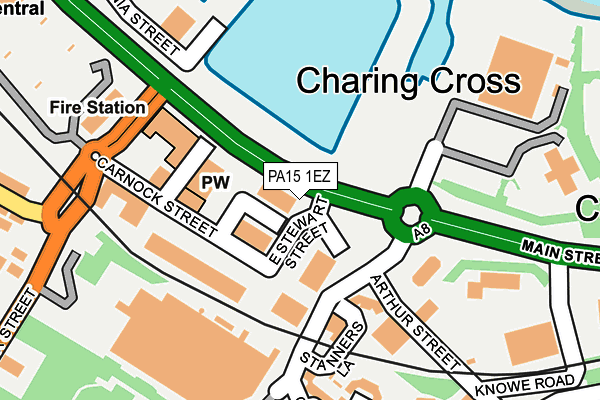 PA15 1EZ map - OS OpenMap – Local (Ordnance Survey)