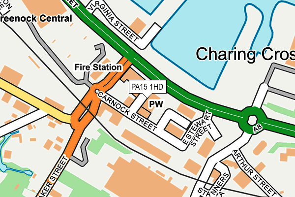 PA15 1HD map - OS OpenMap – Local (Ordnance Survey)