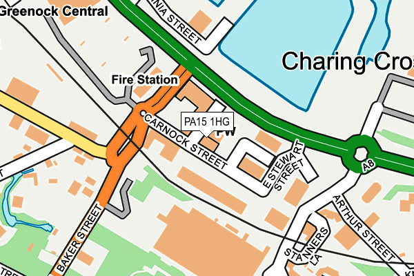 PA15 1HG map - OS OpenMap – Local (Ordnance Survey)