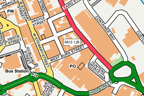 PA15 1JR map - OS OpenMap – Local (Ordnance Survey)