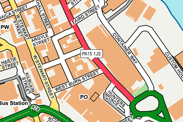 PA15 1JS map - OS OpenMap – Local (Ordnance Survey)