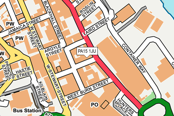 PA15 1JU map - OS OpenMap – Local (Ordnance Survey)