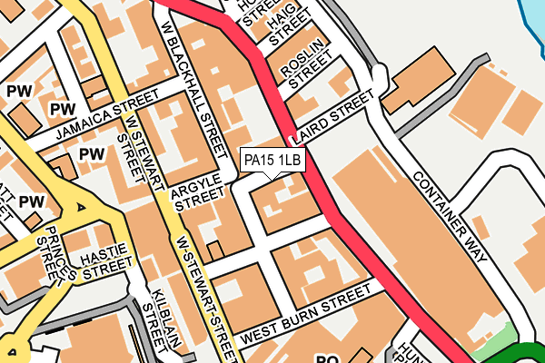 PA15 1LB map - OS OpenMap – Local (Ordnance Survey)