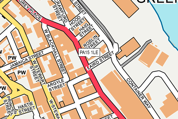 PA15 1LE map - OS OpenMap – Local (Ordnance Survey)