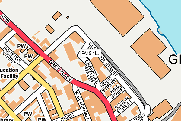 PA15 1LJ map - OS OpenMap – Local (Ordnance Survey)