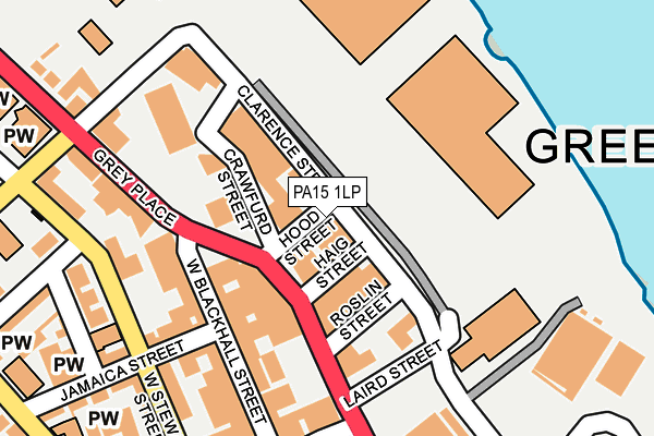 PA15 1LP map - OS OpenMap – Local (Ordnance Survey)
