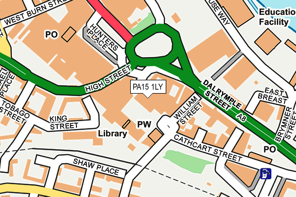 PA15 1LY map - OS OpenMap – Local (Ordnance Survey)