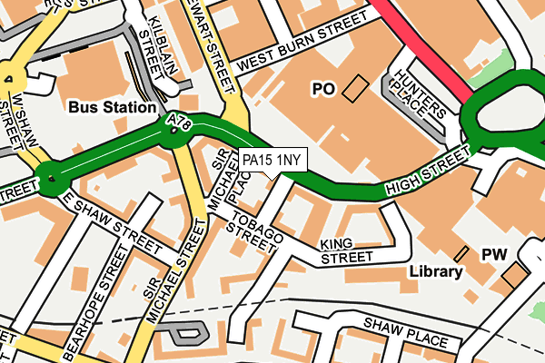 PA15 1NY map - OS OpenMap – Local (Ordnance Survey)